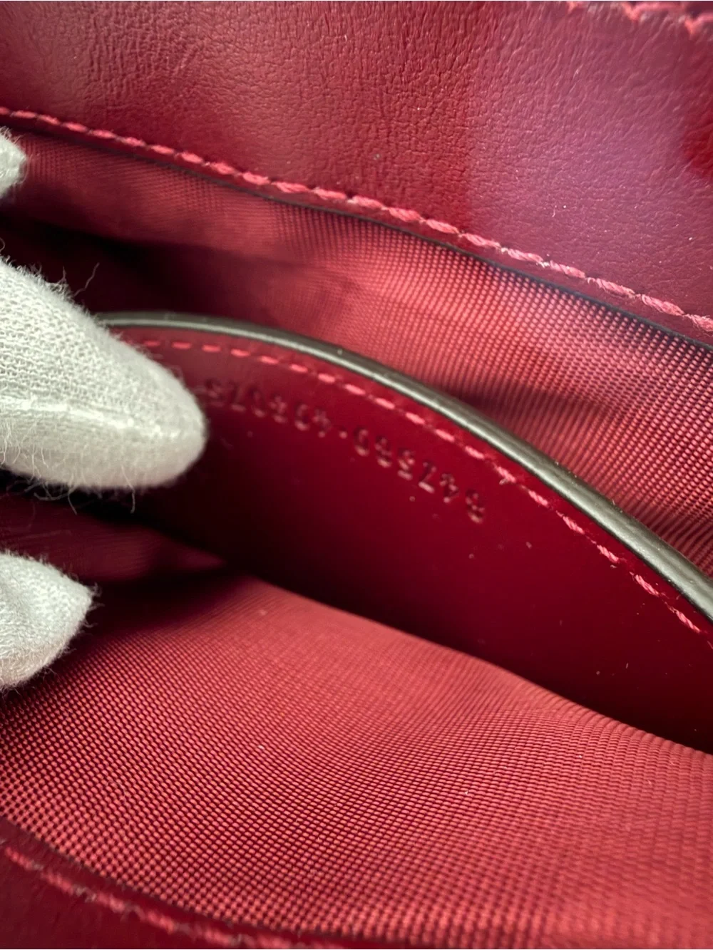 New Gucci Marmont GG leather small bag with chain, burgundy